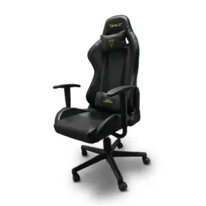 SILLA OCELOT GAMING OGS-01 / VINIPIEL / BASE NYLON AJUSTABLE / DESCANSABRAZOS 2D / PISTON CLASE 4 / RECLINABLE 90-155 GRADOS / HASTA 150KG / COJINES LUMBAR Y CERVICAL / COLOR NEGRO