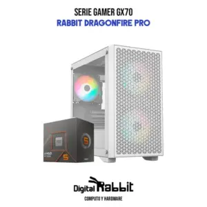 COMPUTADORA RABBIT DRAGONFIRE PRO / AMD RYZEN 5 8400F / RTX 4060 8 GB / 32 GB RAM / 1 GB SSD / PSU 650W 80+ GOLD