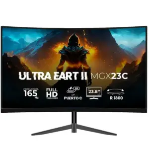 MONITOR GAMER BALAM RUSH ULTRA EART II MGX23C / 23.8 PUL / CURVO / 165 HZ / FULL HD / 1 MS / JOYSTICK DE NAVEGACION / HDMI + DP + USB C + AUDIO + DC / FLICKER FREE / FREE SYNC / NEGRO / BR-938327