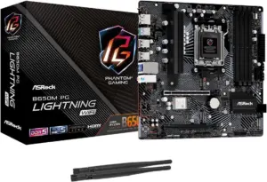 TARJETA MADRE ASROCK B650M PHANTOM GAMING LIGHTNING WIFI/AMD AM5/192 GB DDR5 7600MHZ/1 PCIE 4.0X16/1 PCIE 3.0X16/4 SATA3/2 HYPER M.2/1 M.2 KEY-E PARA WIFI/2 USB C/6 USB 3.2/6 USB 2.0/1 HDMI/1 DISPLAPORT