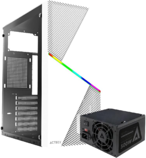 GABINETE ACTECK DRACO GM450 / ATX / MICRO ATX / ITX / USB 2.0 X 2 / FUENTE DE PODER 500 W INCLUIDA / BLANCO / AC-935722