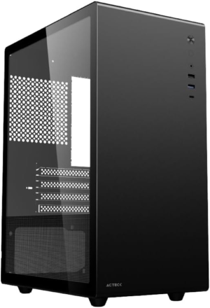 GABINETE ACTECK NEUSS PRO GI717 / MINI TORRE / MICRO ATX - ITX / PANEL LATERAL CRISTAL TEMPLADO - METAL / NEGRO / AC-935937