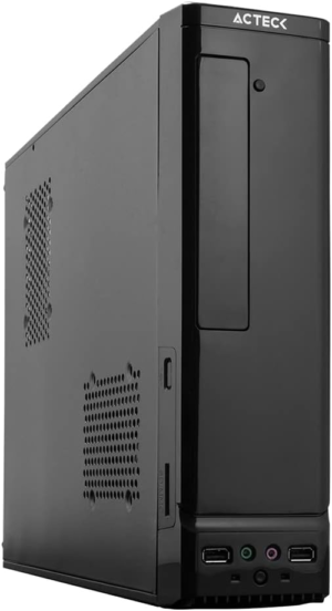 GABINETE ACTECK ATOM GS240 / MICRO TORRE SLIM / MICRO ATX / MINI ITX / FUENTE DE PODER SFX 450W / LECTOR DE TARJETAS / METAL / NEGRO / AC-929042