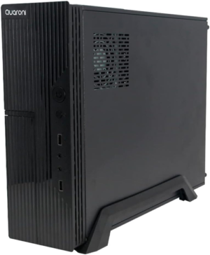 GABINETE SLIM QUARONI / MICRO ATX / MINI ITX / FUENTE DE PODER 500W / COLOR NEGRO ACABADO LINEAL