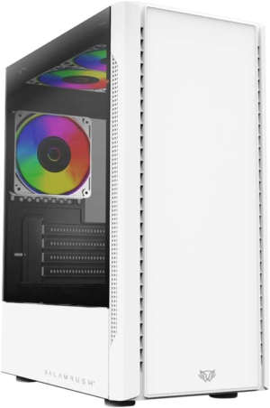GABINETE GAMER BALAM RUSH NYX GI730 / MINI TORRE / MICRO ATX - MINI ITX / 3 VENTILADORES RGB INCLUIDOS / BAHIA PARA HDD - SSD / PANEL LATERAL DE CRISTAL TEMPLADO / BLANCO / BR-936101
