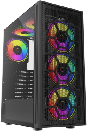 GABINETE BALAM RUSH DRAGONFLY MESH GM740 / MEDIA TORRE / ATX / MICRO ATX / MINI ITX / VENTILADOR RGB / PANEL CRISTAL TEMPLADO / METAL / NEGRO / BR-935982