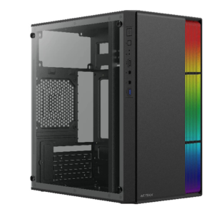 GABINETE ACTECK FUSION II GI440 / MICRO TORRE / MICRO ATX / MINI ITX / FUENTE 500W / ILUMINACION RGB / PANEL ACRILICO / METAL / NEGRO / AC-935753