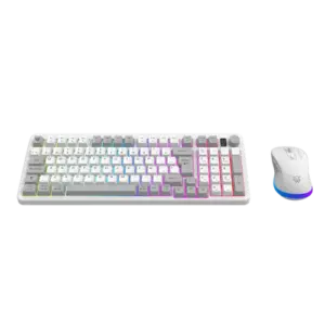 KIT TECLADO Y MOUSE / BALAM RUSH / SQUAD CONQUEST PRO KG525 / DUAL / DONGLE USB - BT / ESPAÑOL / 97 TECLAS / RECARGABLE / RGB / OPTICO / 7200 DPI AJUSTABLE / BLANCO / BR-940436